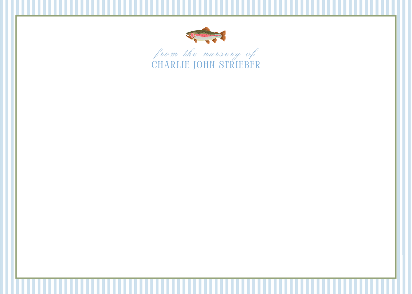Personalized stationery set of 15 - 5x7