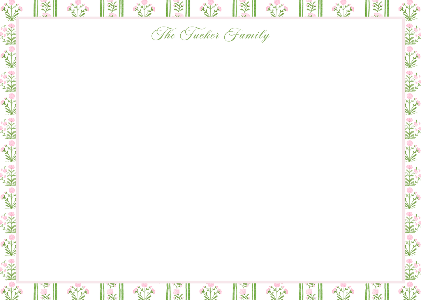 Personalized stationery set of 15 - 5x7