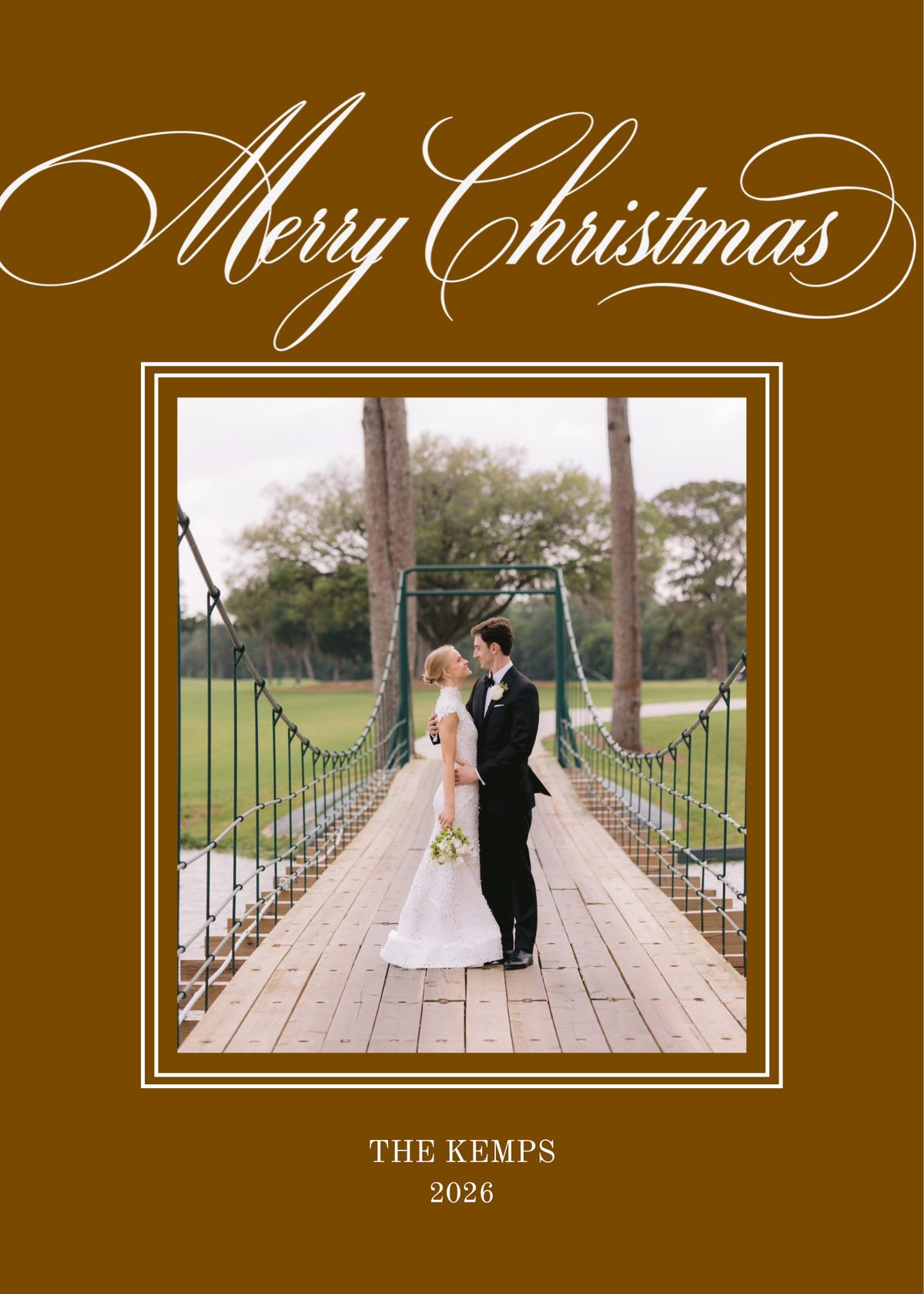 Classic Script Christmas Card (Top)
