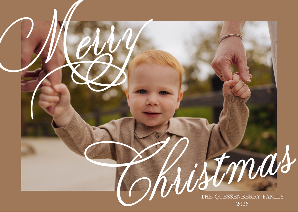 Horizontal Script Christmas Card