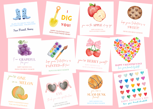 Valentine Gift Tags - set of 18