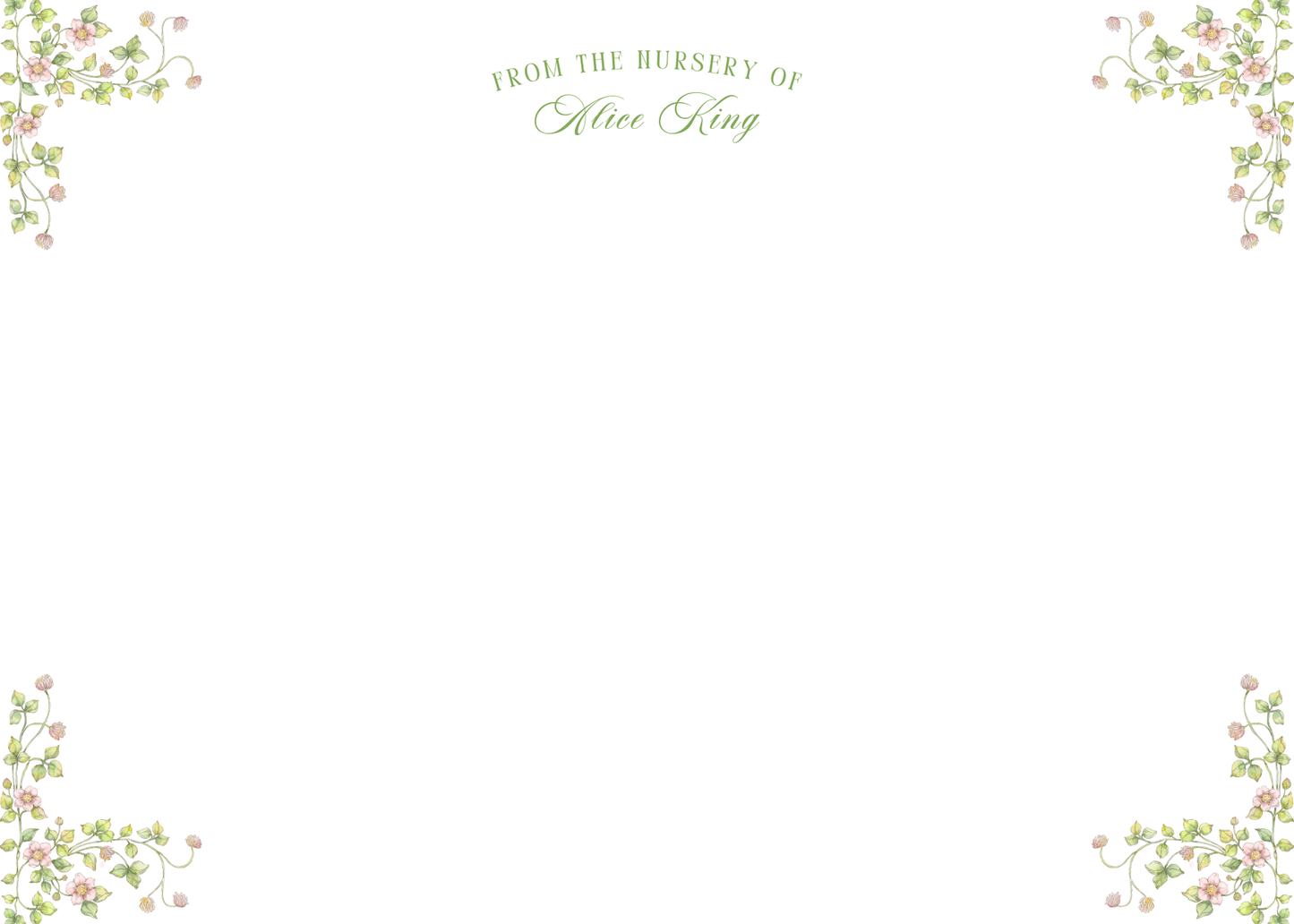 Personalized stationery set of 15 - 5x7