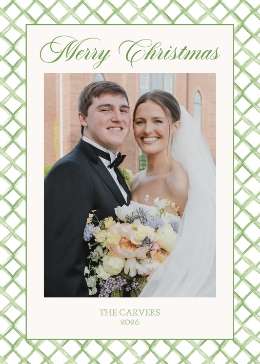 Watercolor Bamboo Christmas Card