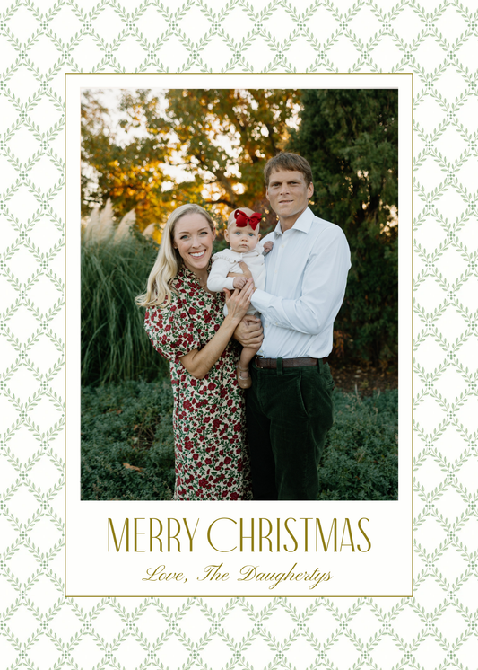 Green Trellis Christmas Card