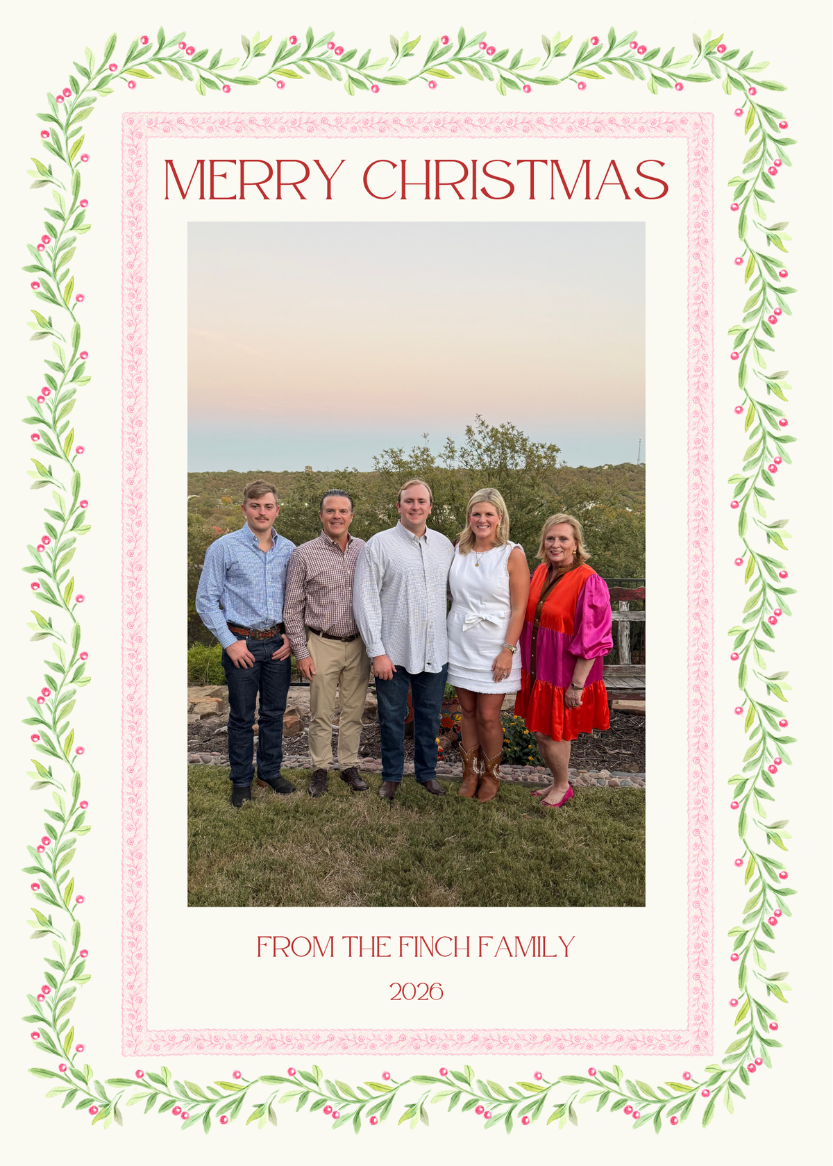 Classic Greenery Christmas Card
