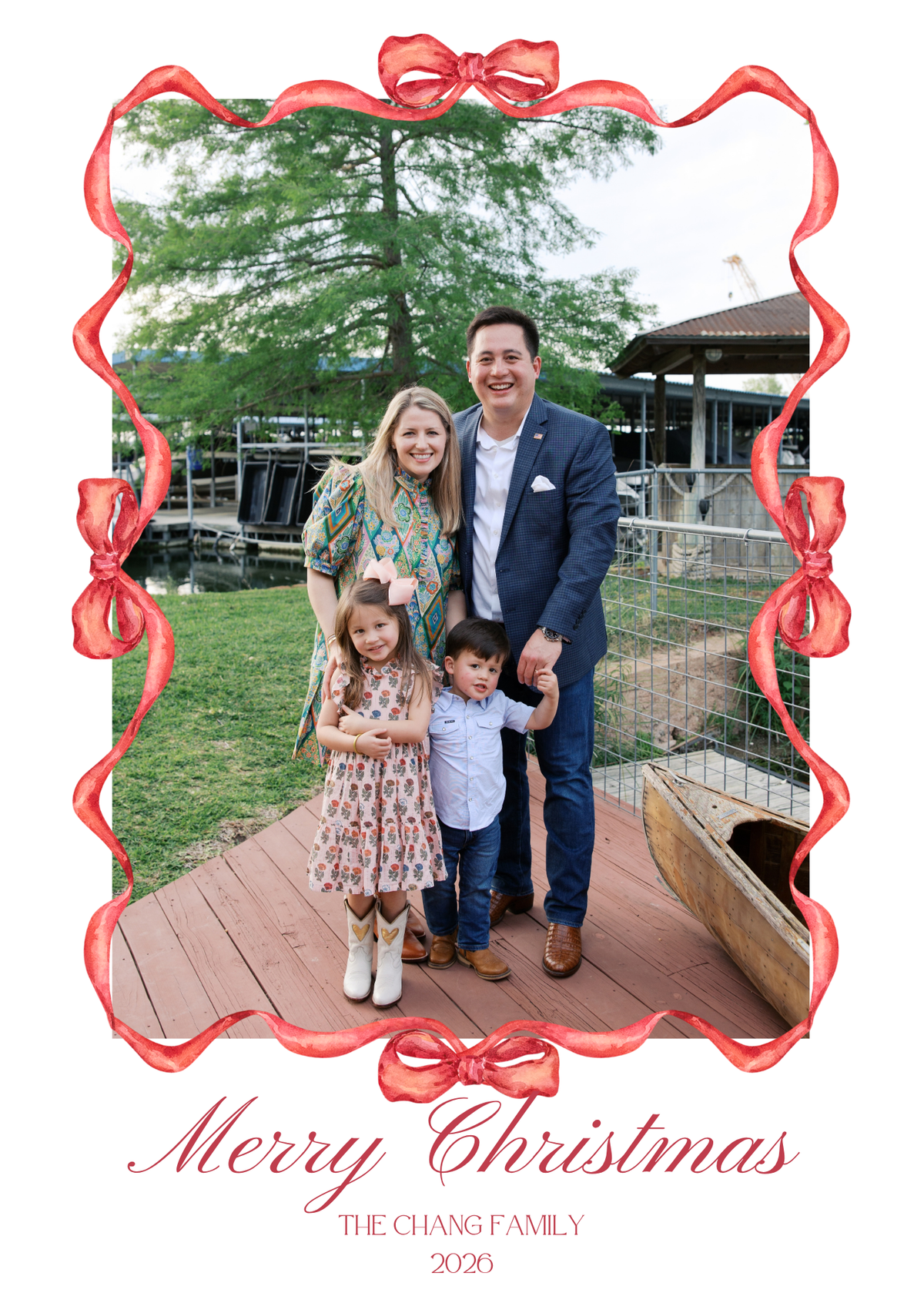 Red Bow Christmas Card
