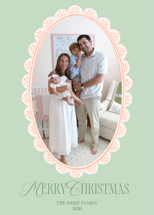 Oval Border Christmas Card