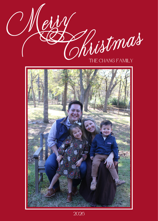 Top Script Christmas Card