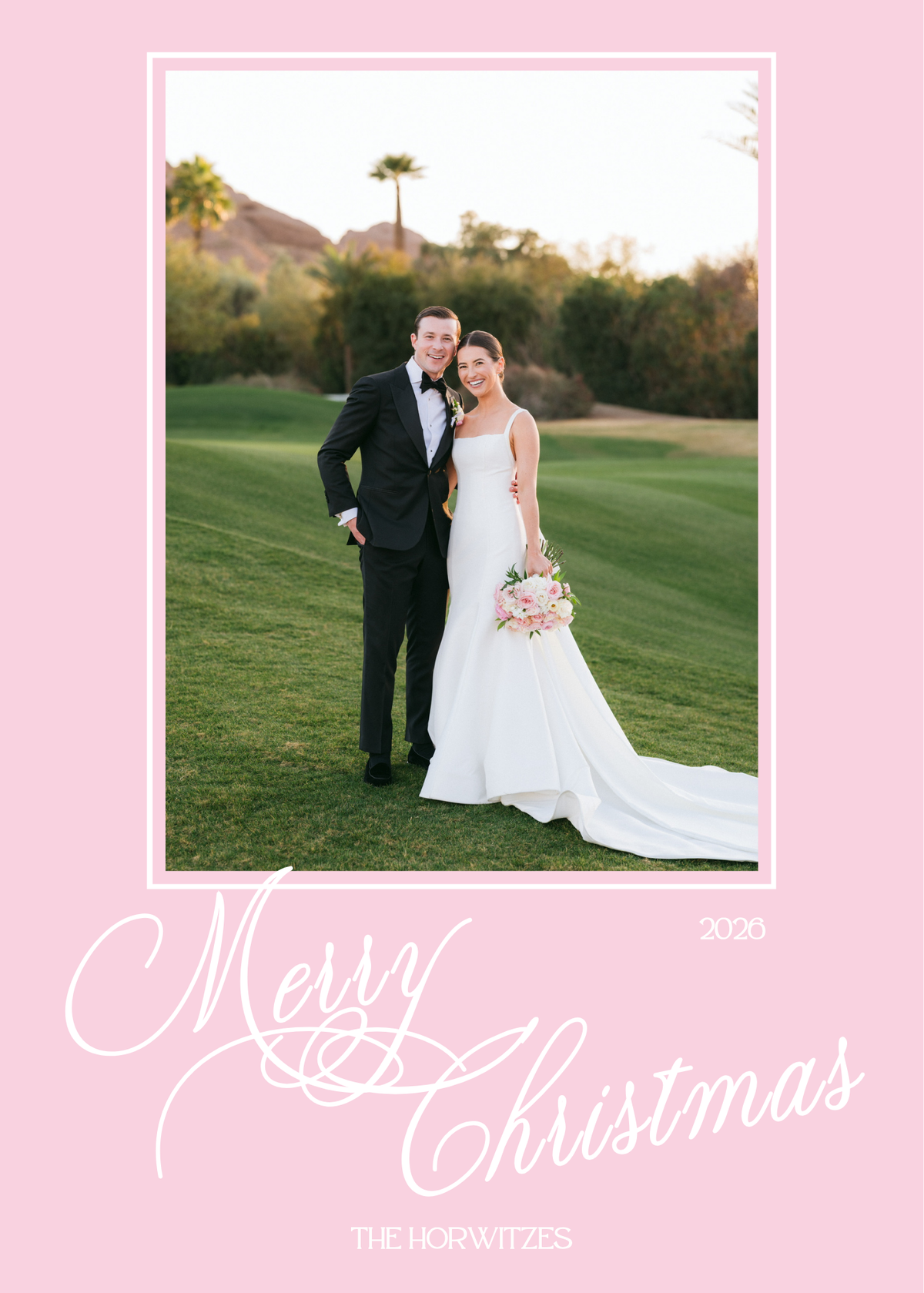 Large Script Christmas Card