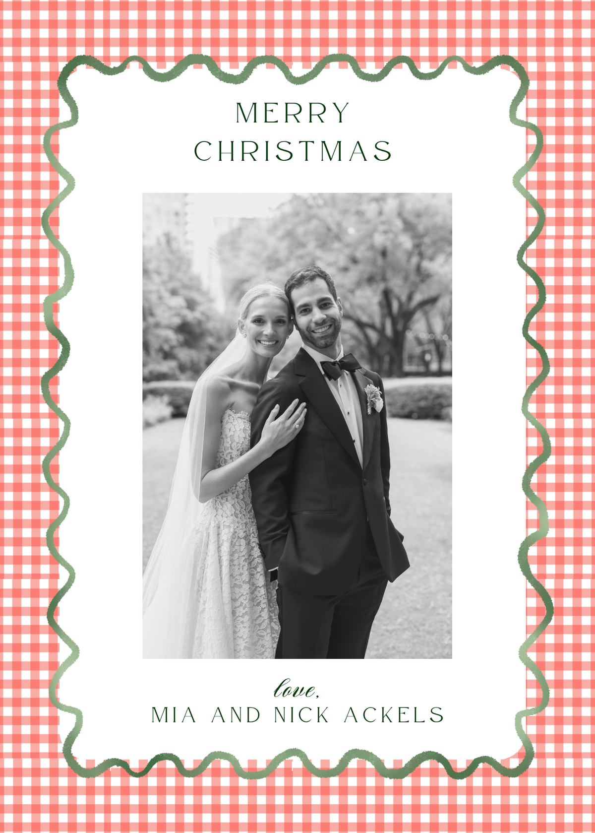 Red Plaid Christmas Card