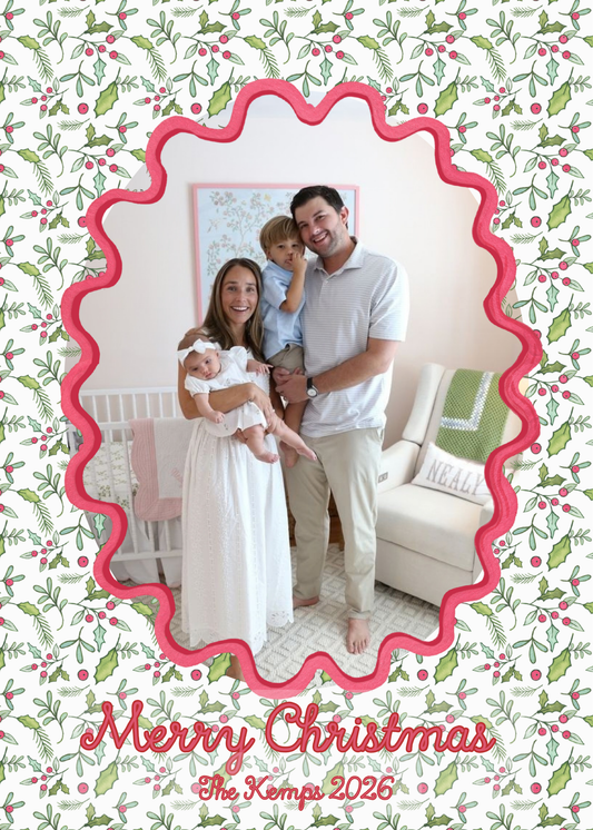 Red Fun Border Christmas Card