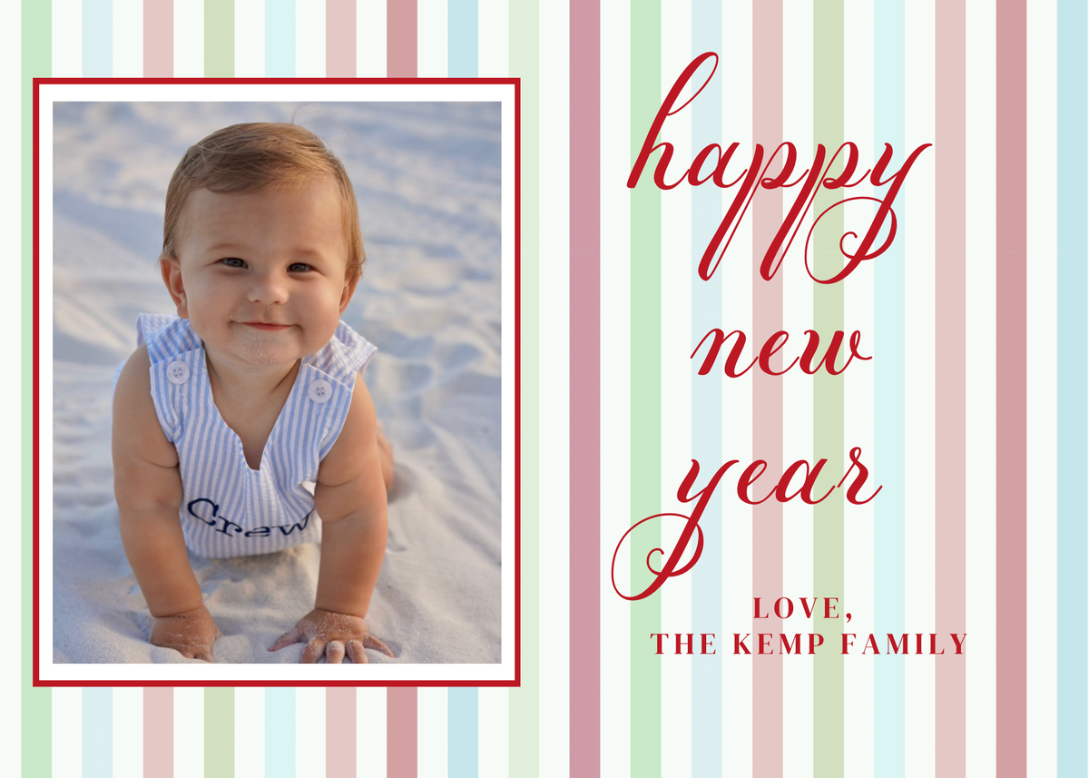 Striped New Year Card