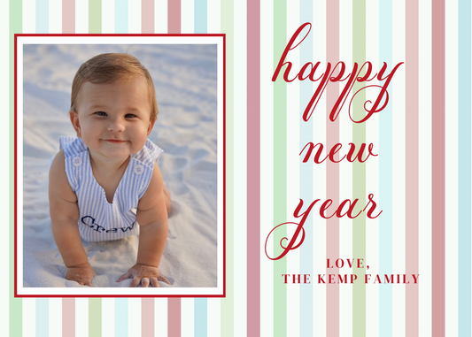 Striped New Year Card