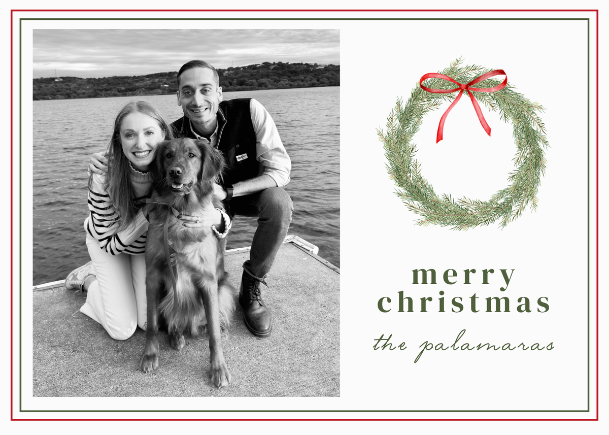 Horizontal Wreath Christmas Card