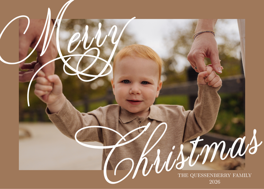 Horizontal Script Christmas Card